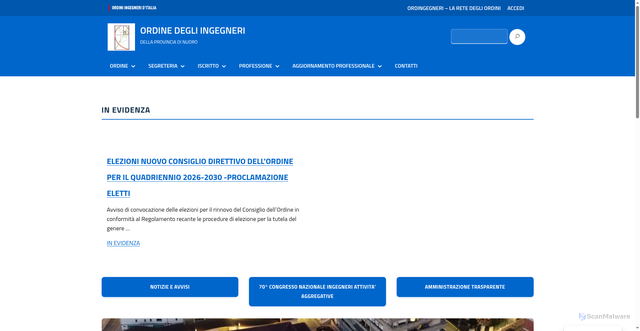 Security scan screenshot of https://www.ingegnerinuoro.it
