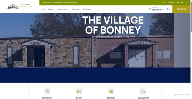 Security scan screenshot of https://www.bonneytexas.gov/