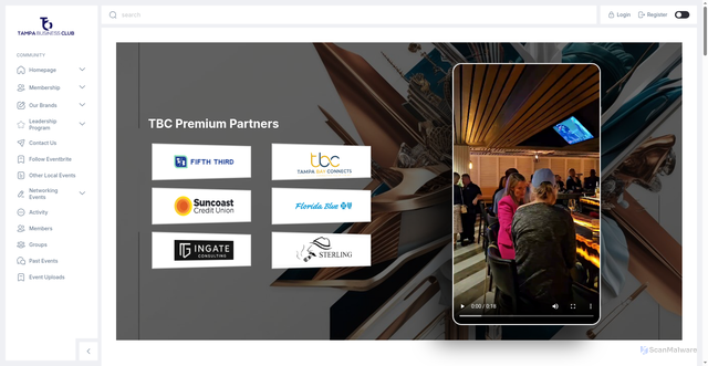 Security scan screenshot of https://tampabusinessclub.com/