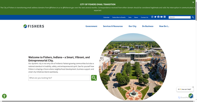 Security scan screenshot of https://fishersin.gov/