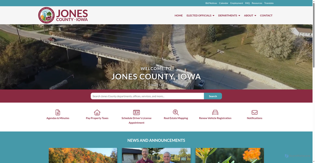 Security scan screenshot of https://www.jonescountyiowa.gov/