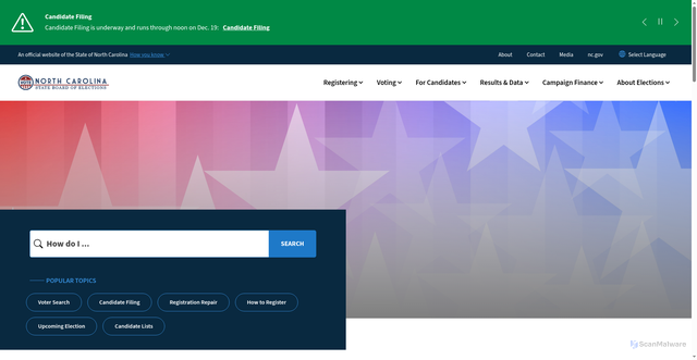 Security scan screenshot of https://www.ncsbe.gov/