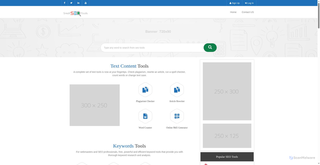 Security scan screenshot of https://smollseotools.com/