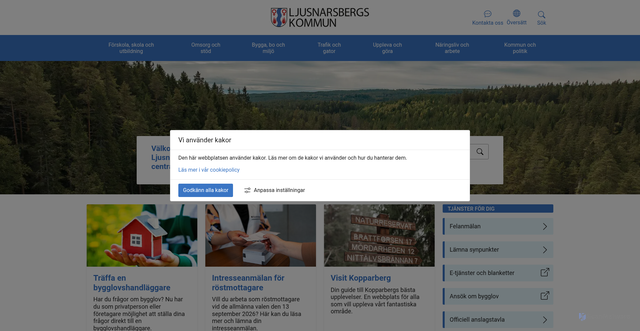 Security scan screenshot of http://www.ljusnarsberg.se