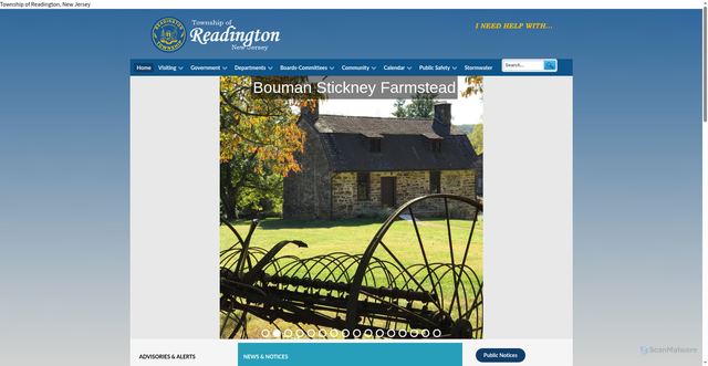 Security scan screenshot of https://readingtontwpnj.gov/