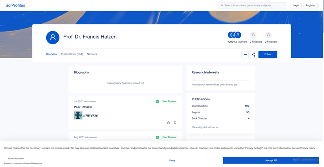 Security scan screenshot of https://sciprofiles.com/profile/1912828