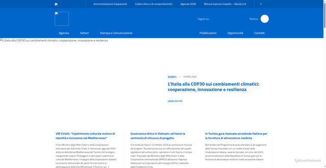 Security scan screenshot of https://www.aics.gov.it/