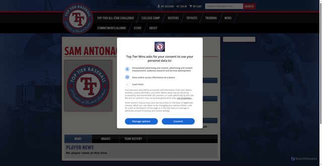 Security scan screenshot of https://toptierwins.com/profile/sam-antonacci-2021