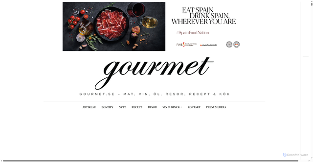 Security scan screenshot of https://gourmet.se