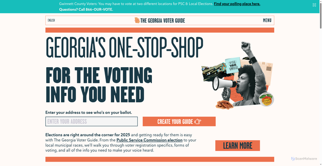 Security scan screenshot of https://thegeorgiavoterguide.com/