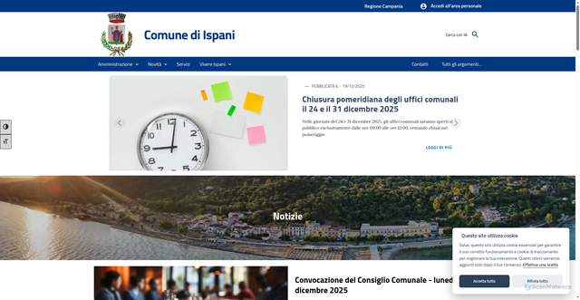 Security scan screenshot of https://www.comune.ispani.sa.it/