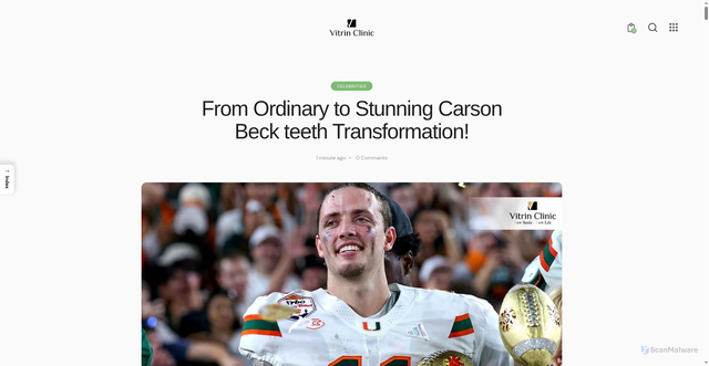 Security scan screenshot of https://vitrinclinic.com/carson-beck-teeth/