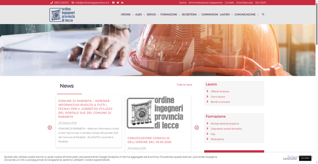 Security scan screenshot of https://www.ordineingegnerilecce.it