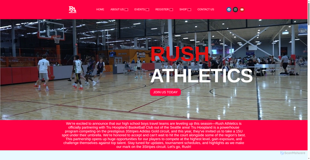 Security scan screenshot of http://rushhoops.com/