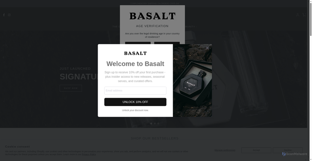 Security scan screenshot of https://www.basalt-distillery.com/