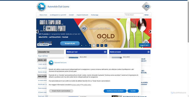 Security scan screenshot of https://livorno.aci.it/