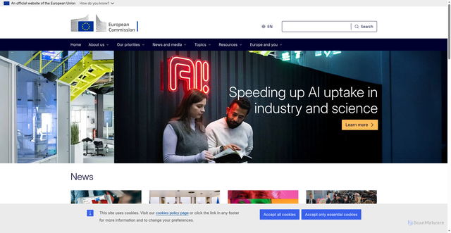 Security scan screenshot of https://commission.europa.eu/select-language?destination=/node/1