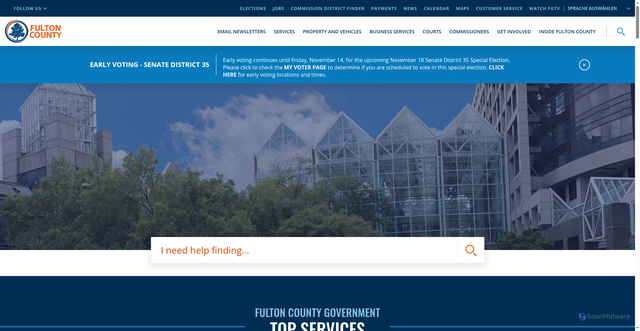 Security scan screenshot of https://fultoncountyga.gov/