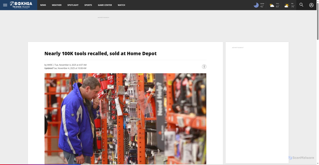 Security scan screenshot of https://khqa.com/news/nation-world/milwaukee-tool-recall-recalls-recalled-chainsaws-due-laceration-hazard-12-14-inch-cincinnati-m18-batteries-powered-free-repair-registration-company-webpage-lacerated-finger-reported-danger-consumer-alerts-improvement-stores