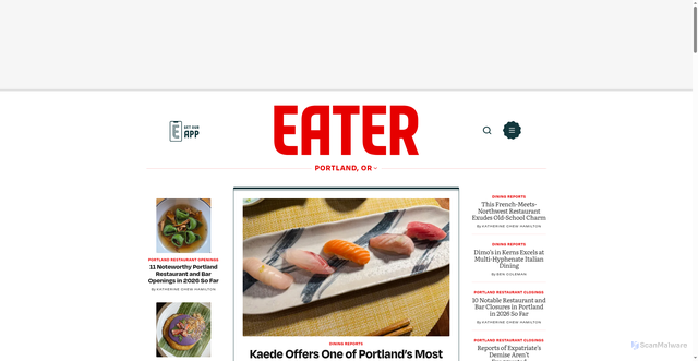 Security scan screenshot of https://platform.pdx.eater.com