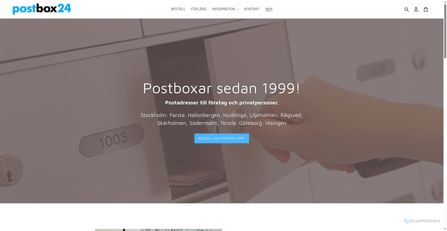Security scan screenshot of https://postbox24.se