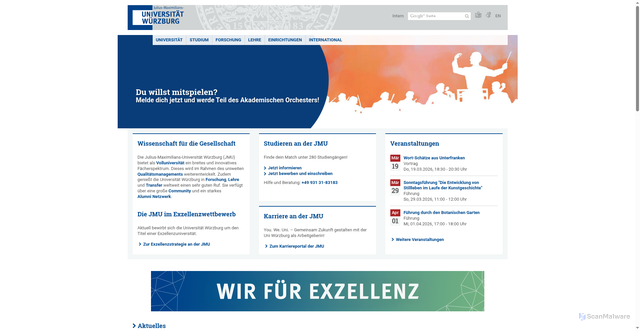 Security scan screenshot of https://uni-wuerzburg.de