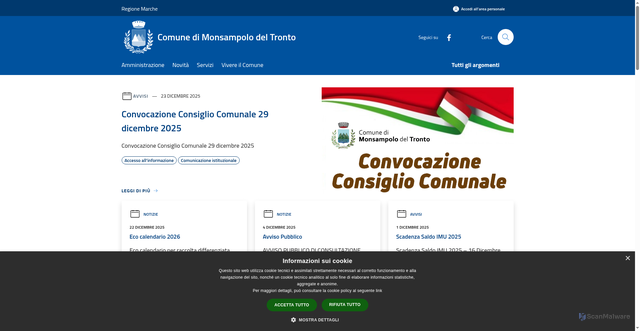 Security scan screenshot of https://www.comune.monsampolodeltronto.ap.it/it