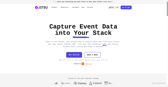 Security scan screenshot of https://jitsu.com