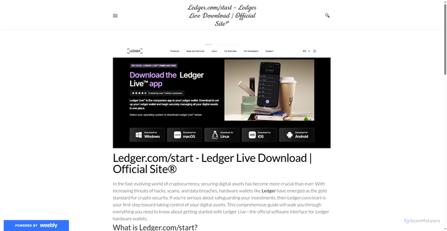Security scan screenshot of https://ledgarcom-starts.weebly.com/