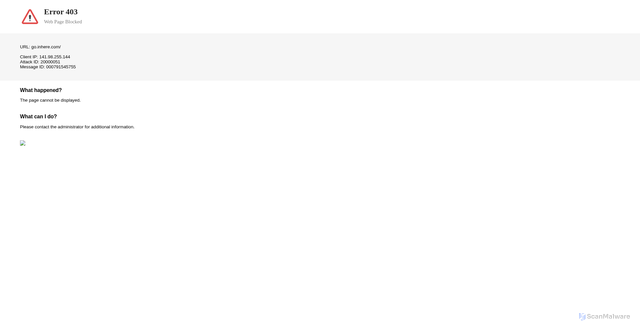 Security scan screenshot of https://go.inhere.com