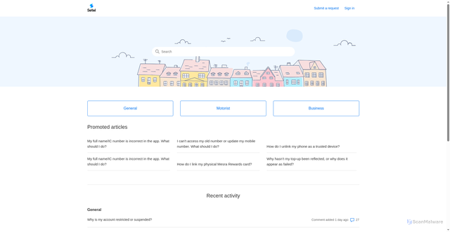 Security scan screenshot of https://setelappsupport.zendesk.com