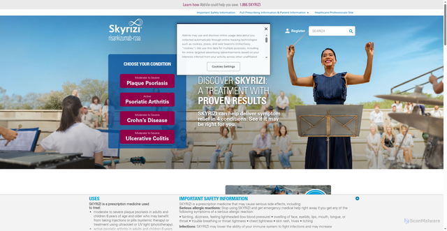 Security scan screenshot of https://skyrizi.com