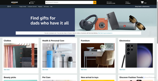 Security scan screenshot of amazon-clone-lemon.vercel.app