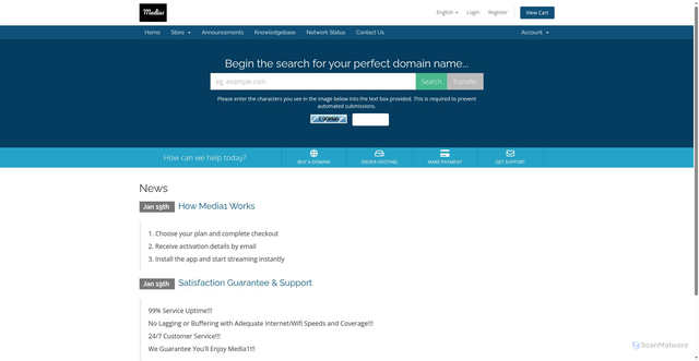 Security scan screenshot of https://media1.store/