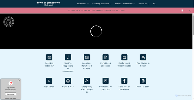 Security scan screenshot of https://jamestownri.gov/