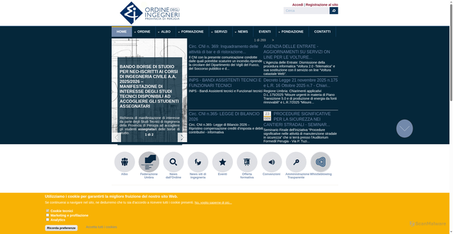 Security scan screenshot of https://ordineingegneriperugia.it/