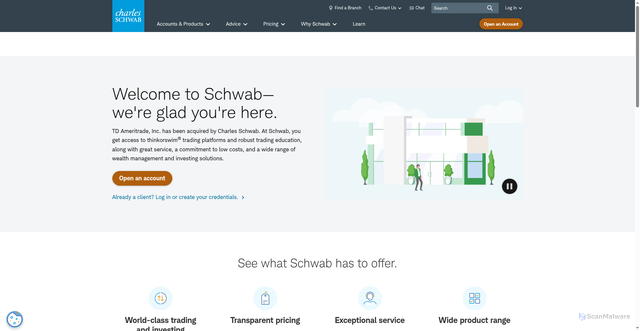 Security scan screenshot of https://www.tdameritrade.com