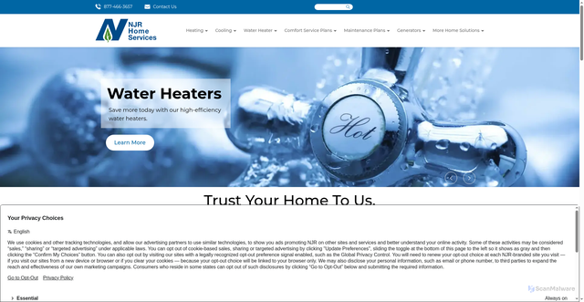Security scan screenshot of https://njrhomeservices.com