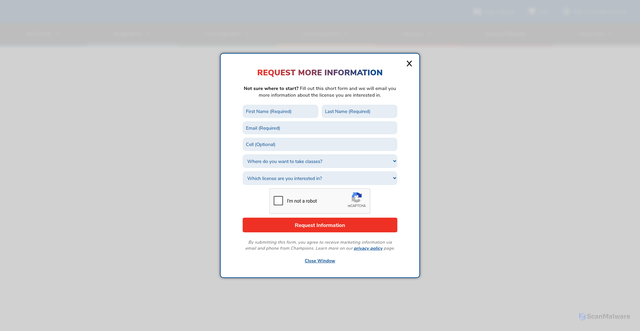 Security scan screenshot of https://www.championsschool.com