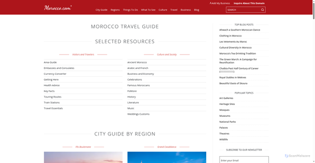 Security scan screenshot of https://www.morocco.com/