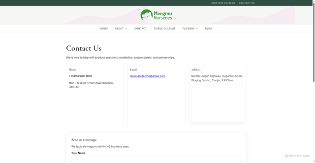 Security scan screenshot of https://mengmu.pages.dev/contact/