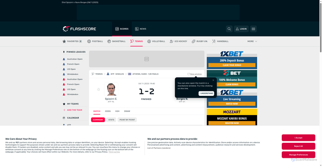 Security scan screenshot of https://www.flashscore.co.ke/match/tennis/borges-nuno-hzbEPIOa/spizzirri-eliot-tSMeRRDm/