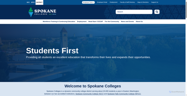 Security scan screenshot of http://ccs.spokane.edu
