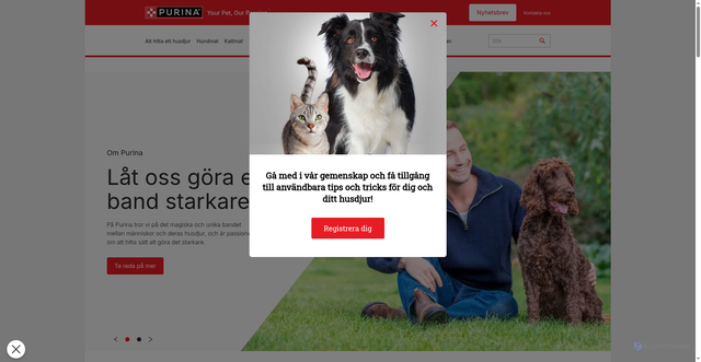 Security scan screenshot of https://www.purina.se/