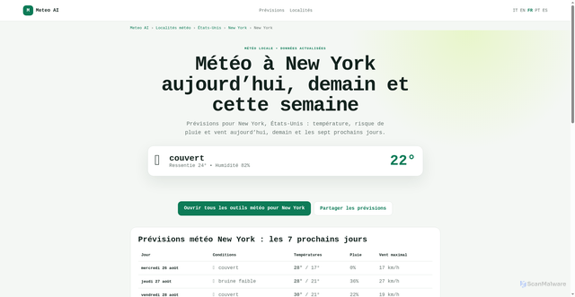 Security scan screenshot of https://meteo-ai.vercel.app/fr/meteo/us/new-york/new-york-city-5128581