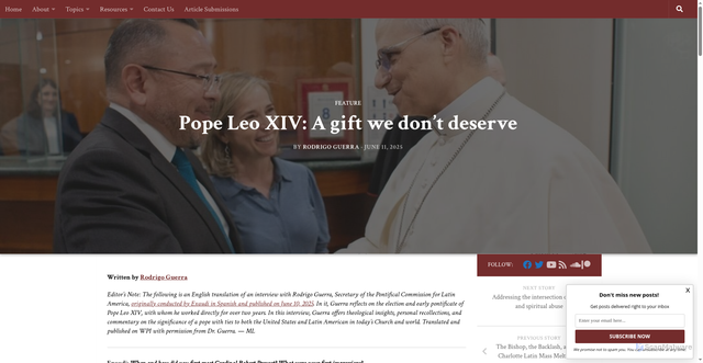 Security scan screenshot of https://wherepeteris.com/pope-leo-xiv-a-gift-we-dont-deserve/