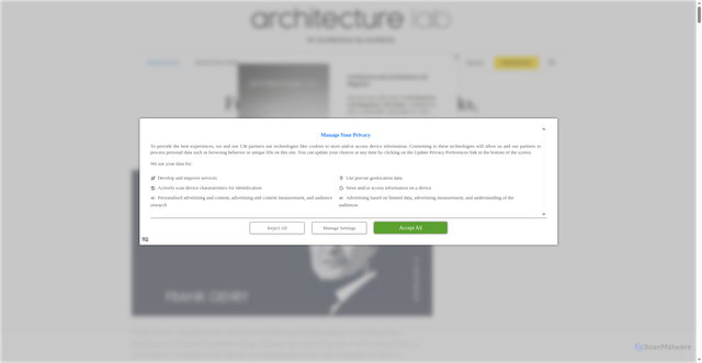 Security scan screenshot of https://www.architecturelab.net/architect/famous/frank-gehry/