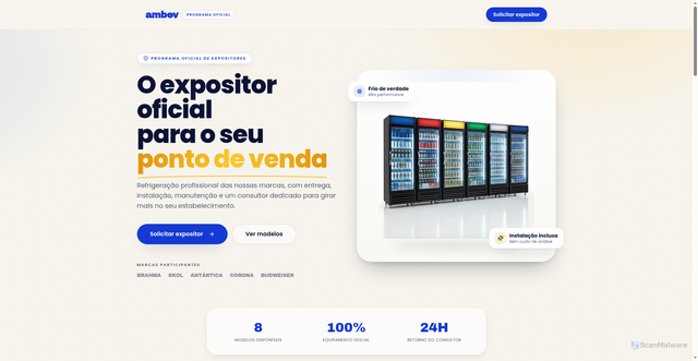 Security scan screenshot of https://ambev-comercios.vercel.app/