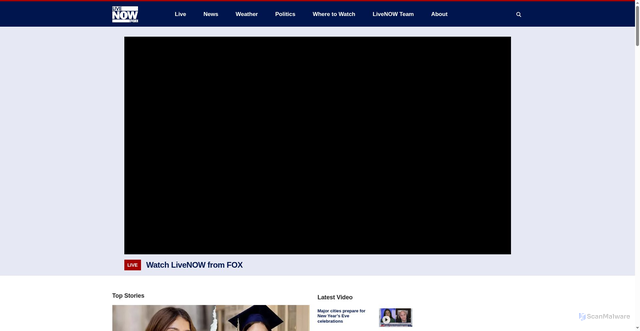 Security scan screenshot of https://www.livenowfox.com