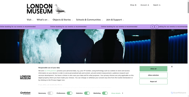 Security scan screenshot of https://www.londonmuseum.org.uk/